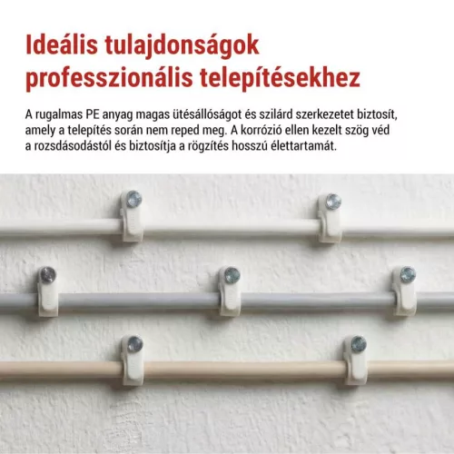EMOS A2822 fehér kör alakú kábelbilincs 6 mm kábelhez, 50 db
