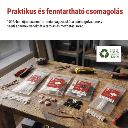 EMOS A2822 fehér kör alakú kábelbilincs 6 mm kábelhez, 50 db