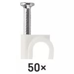 EMOS A2822 fehér kör alakú kábelbilincs 6 mm kábelhez, 50 db