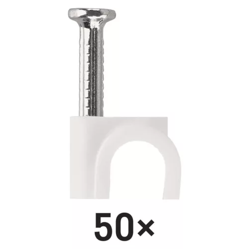 EMOS A2822 fehér kör alakú kábelbilincs 6 mm kábelhez, 50 db