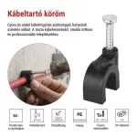 EMOS fekete kör alakú kábelbilincs 8 mm kábelhez, 50 db, A2823