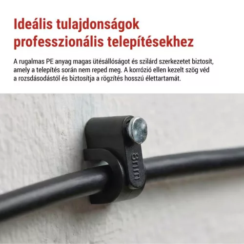 EMOS fekete kör alakú kábelbilincs 8 mm kábelhez, 50 db, A2823