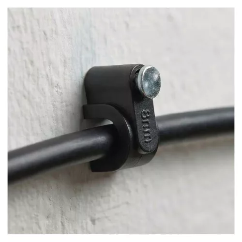EMOS fekete kör alakú kábelbilincs 8 mm kábelhez, 50 db, A2823