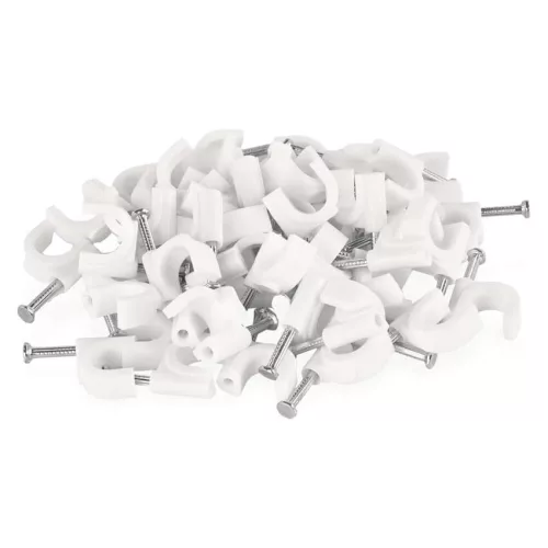 EMOS fehér kör alakú kábelbilincs 10 mm kábelhez, 50 db, A2826