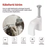 EMOS fehér kör alakú kábelbilincs 10 mm kábelhez, 50 db, A2826