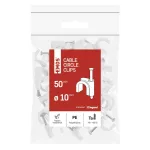 EMOS fehér kör alakú kábelbilincs 10 mm kábelhez, 50 db, A2826