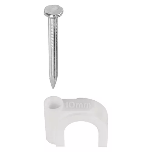 EMOS fehér kör alakú kábelbilincs 10 mm kábelhez, 50 db, A2826