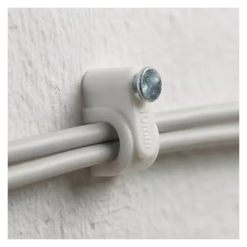 EMOS fehér kör alakú kábelbilincs 10 mm kábelhez, 50 db, A2826