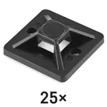 EMOS A2831 fekete öntapadó talp 3M szalaggal, 20×20 mm, 25 db