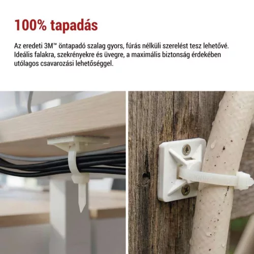 EMOS fehér öntapadó talp 3M ragasztószalaggal, 20×20 mm, 25 db, A2832