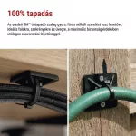 EMOS fekete öntapadó kábelrögzítő talp 3M szalaggal, 30×30 mm, 25 db, A2833