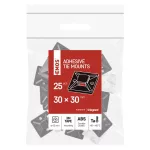 EMOS fekete öntapadó kábelrögzítő talp 3M szalaggal, 30×30 mm, 25 db, A2833