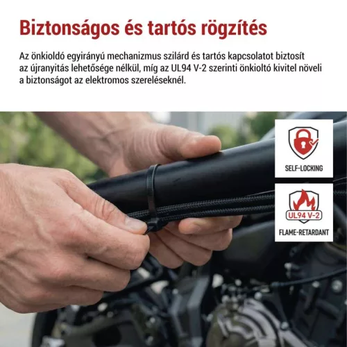 EMOS fekete kábelkötöző 150×3,5 mm, 100 db-os csomag, A2843