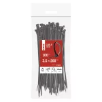 EMOS fekete kábelkötöző 200×3,5 mm, 100 db-os csomag, A2845