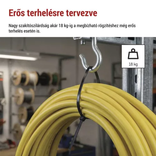 EMOS fekete kábelkötöző 200×3,5 mm, 100 db-os csomag, A2845