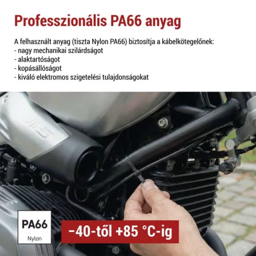 EMOS fekete kábelkötöző 300×3,5 mm, 100 db-os csomag, A2847