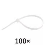 EMOS fehér kábelkötöző 200×4,8 mm, 100 db-os csomag, A2850