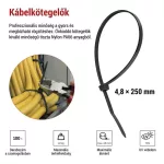 EMOS A2851 fekete kábelkötöző 250×4,8 mm, 100 db