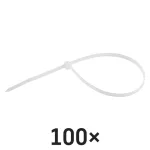 EMOS fehér kábelkötöző 300×4,8 mm, 100 db-os csomag, A2854
