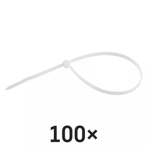 EMOS fehér kábelkötöző 300×4,8 mm, 100 db-os csomag, A2854