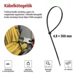 EMOS fekete kábelkötöző 350×4,8 mm, 100 db-os csomag, A2855