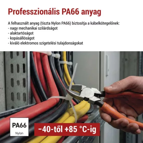 EMOS A2856 fehér kábelkötöző 350×4,8 mm, 100 db-os csomag