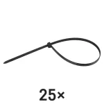 EMOS A2857 fekete kábelkötöző 450×7,6 mm, 25 db-os csomag