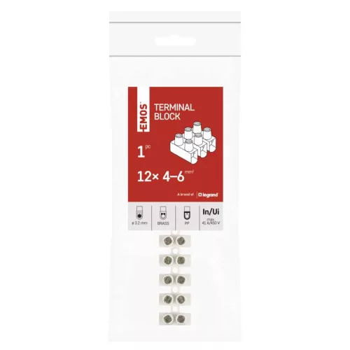 EMOS fehér 12 pólusú sorkapocs 4–6 mm² vezetékhez, A4102