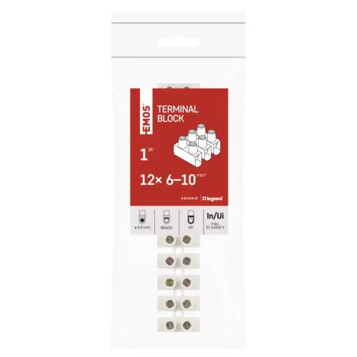 EMOS A4103 fehér, 12 pólusú sorkapocs 6–10 mm² vezetékhez