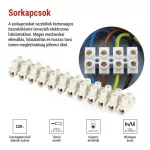 EMOS A4105 fehér sorkapocs 2,5–4 mm² vezetékhez, 10 darabos csomag