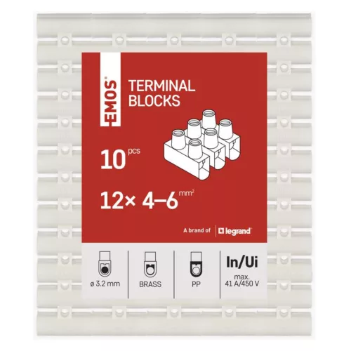 EMOS fehér sorkapocs 4–6 mm² vezetékhez, 10 db, A4106