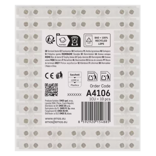 EMOS fehér sorkapocs 4–6 mm² vezetékhez, 10 db, A4106