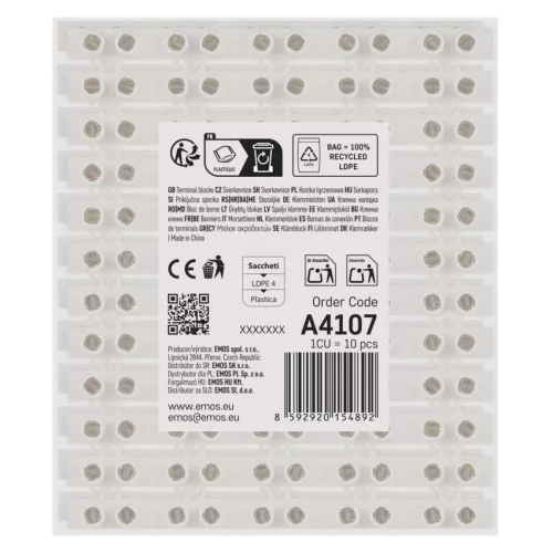 EMOS A4107 fehér sorkapocs 6–10 mm² vezetékhez, 10 db