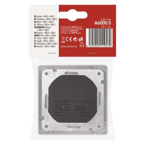 EMOS A6000.5, Aljzat USB A+USB C, fehér