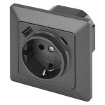 EMOS A6000-7, Aljzat USB-A+USB-C, antracit