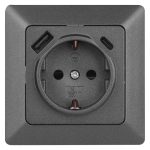 EMOS A6000-7, Aljzat USB-A+USB-C, antracit