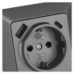 EMOS A6000-7, Aljzat USB-A+USB-C, antracit