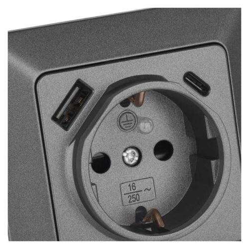 EMOS A6000-7, Aljzat USB-A+USB-C, antracit