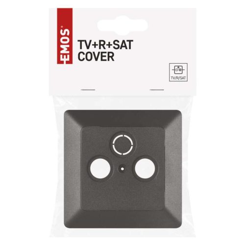 EMOS A6004.8, TV+R+SAT Csatlakozó aljzat burkolat, antracit