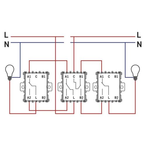 EMOS A6100.8, dupla váltókapcsoló, antracit