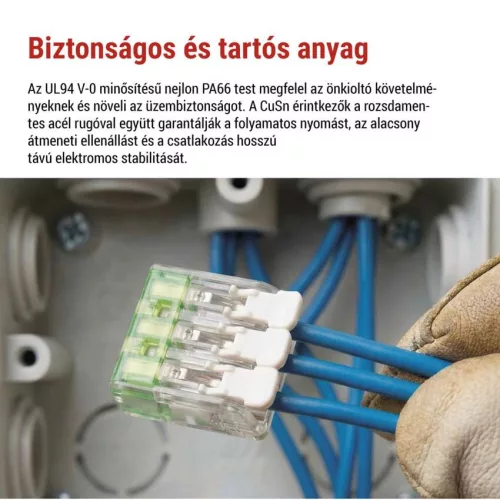 EMOS A9102 átlátszó karos vezetékösszekötő 4 mm², 10 db-os csomag