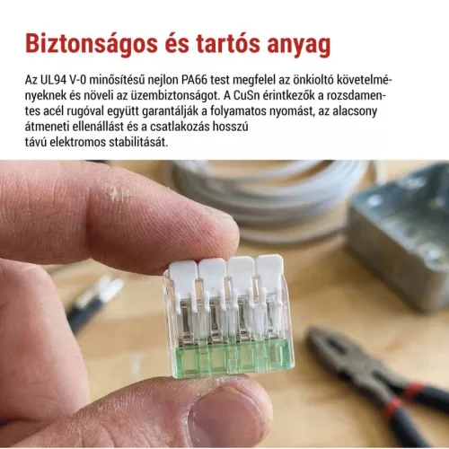 EMOS A9103 átlátszó karos vezetékösszekötő 4 mm², 10 darabos csomag