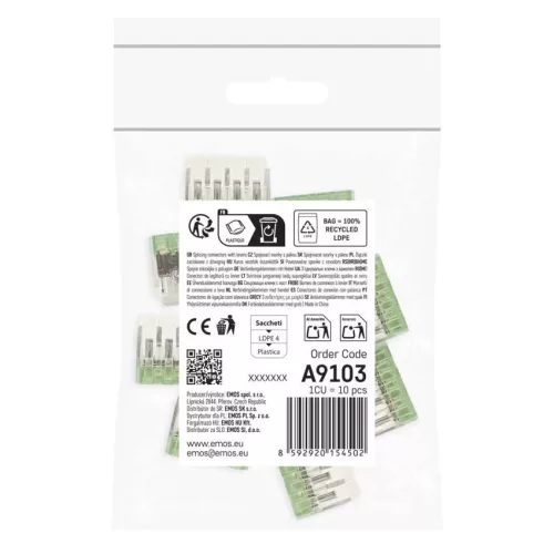 EMOS A9103 átlátszó karos vezetékösszekötő 4 mm², 10 darabos csomag