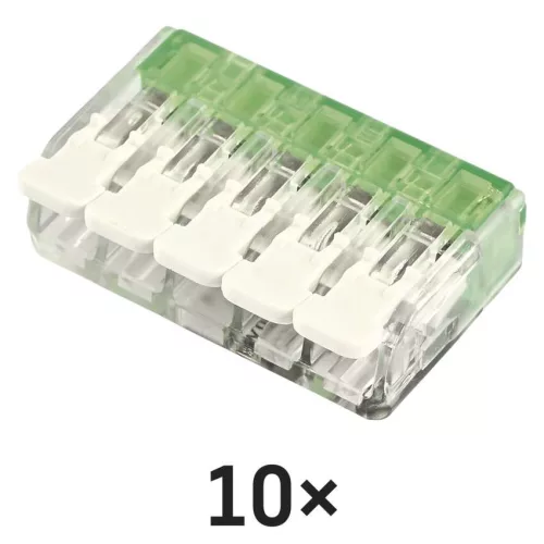 EMOS A9104 átlátszó 5 pólusú karos vezetékösszekötő, 10 db