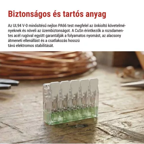 EMOS A9104 átlátszó 5 pólusú karos vezetékösszekötő, 10 db