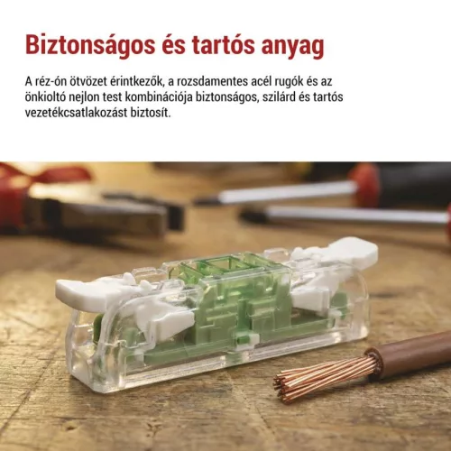 EMOS A9111 egyenes karos átlátszó vezetékösszekötő 2× 0,2–4 mm², 10 db