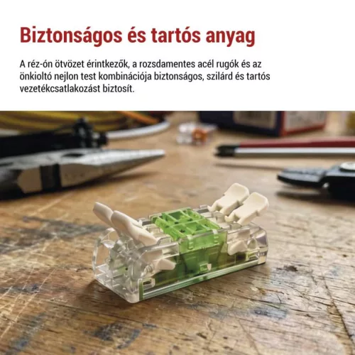 EMOS A9112 egyenes karos vezetékösszekötő 4× 0,2–4 mm², átlátszó, 10 db