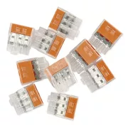 EMOS A9121 átlátszó 3 pólusú rugós sorkapocs, 10 db-os csomag