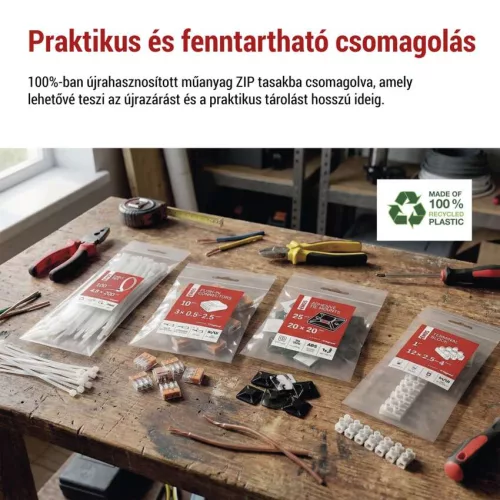 EMOS A9121 átlátszó 3 pólusú rugós sorkapocs, 10 db-os csomag