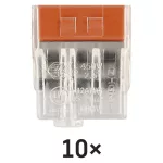 EMOS A9121 átlátszó 3 pólusú rugós sorkapocs, 10 db-os csomag